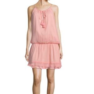 Elizabeth and James Pink Kenji Tiered Silk Dress